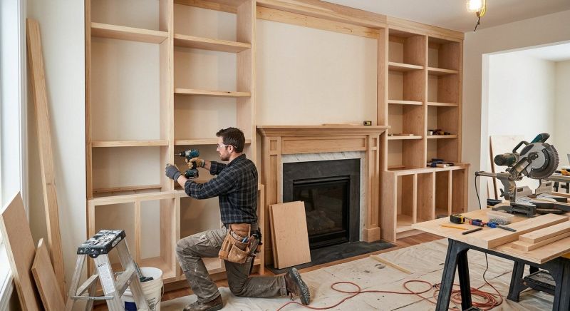 Fireplace Cabinet Installation in Woodbridge, VA